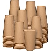 GUSTO [16 oz. - 200 Count Kraft Disposable Paper Cups, Hot Coffee Cups Brown Unbleached - Eco-Friendly Cups (Formerly Comfy Package)