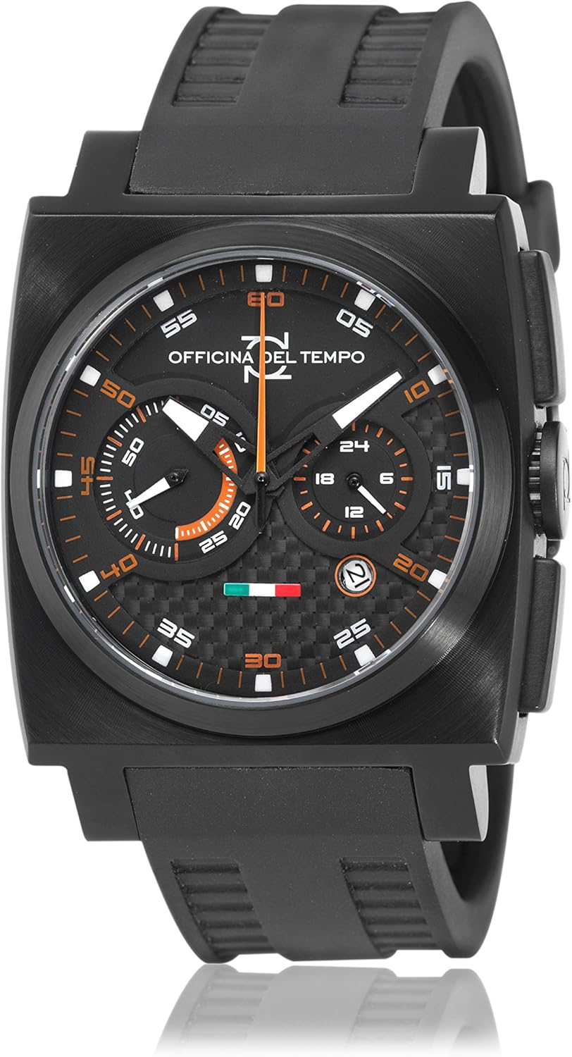 Officina Del Tempo Reloj Phantom Negro: Amazon.es: Relojes