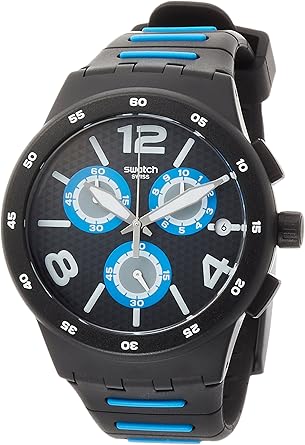 Swatch Reloj Cronógrafo para Hombre de Cuarzo con Correa en Silicona SUSB410