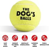 The Dog's Balls Large Yellow Dog Tennis Balls 3-Pack Non Abrasive Felt Floats view 2