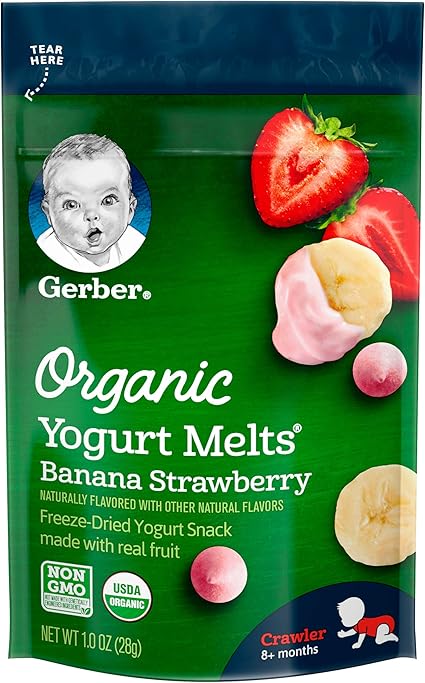 gerber organic yogurt melts banana strawberry