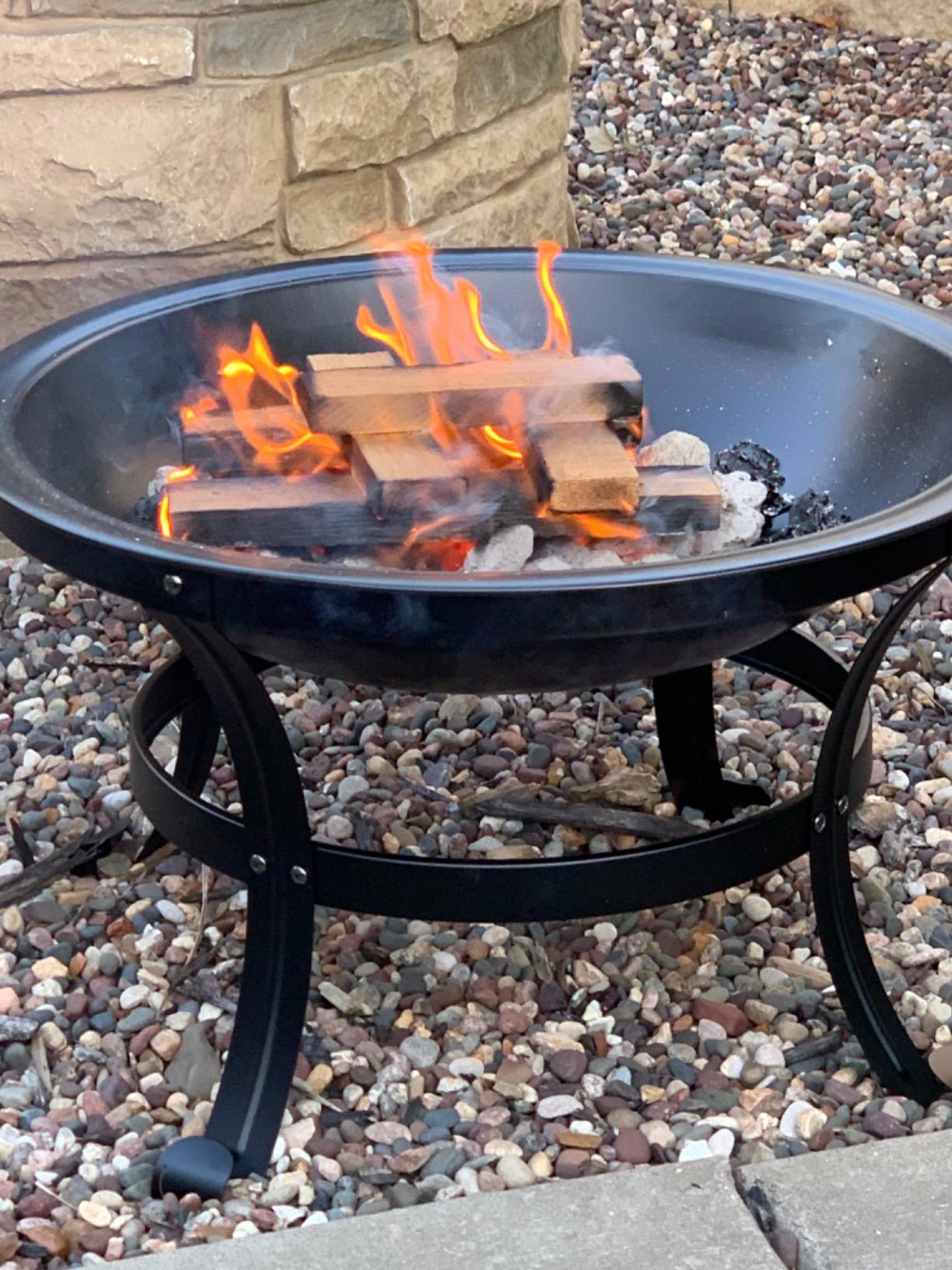 KingSo Fire Pit, 22" Fire Pits Outdoor Wood Burning Steel BBQ Grill