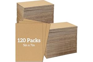 AOBOPLE 120 Pack 5x7 Corrugated Cardboard Sheets,Brown Flat Cardboard Sheets 3mm Thick Cardboard Inserts Flat for Crafts, Packing, Shipping, Moving, Mailing, DIY Art Projects