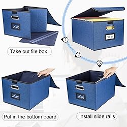 Desihum Collapsible File Organizer Box, filing