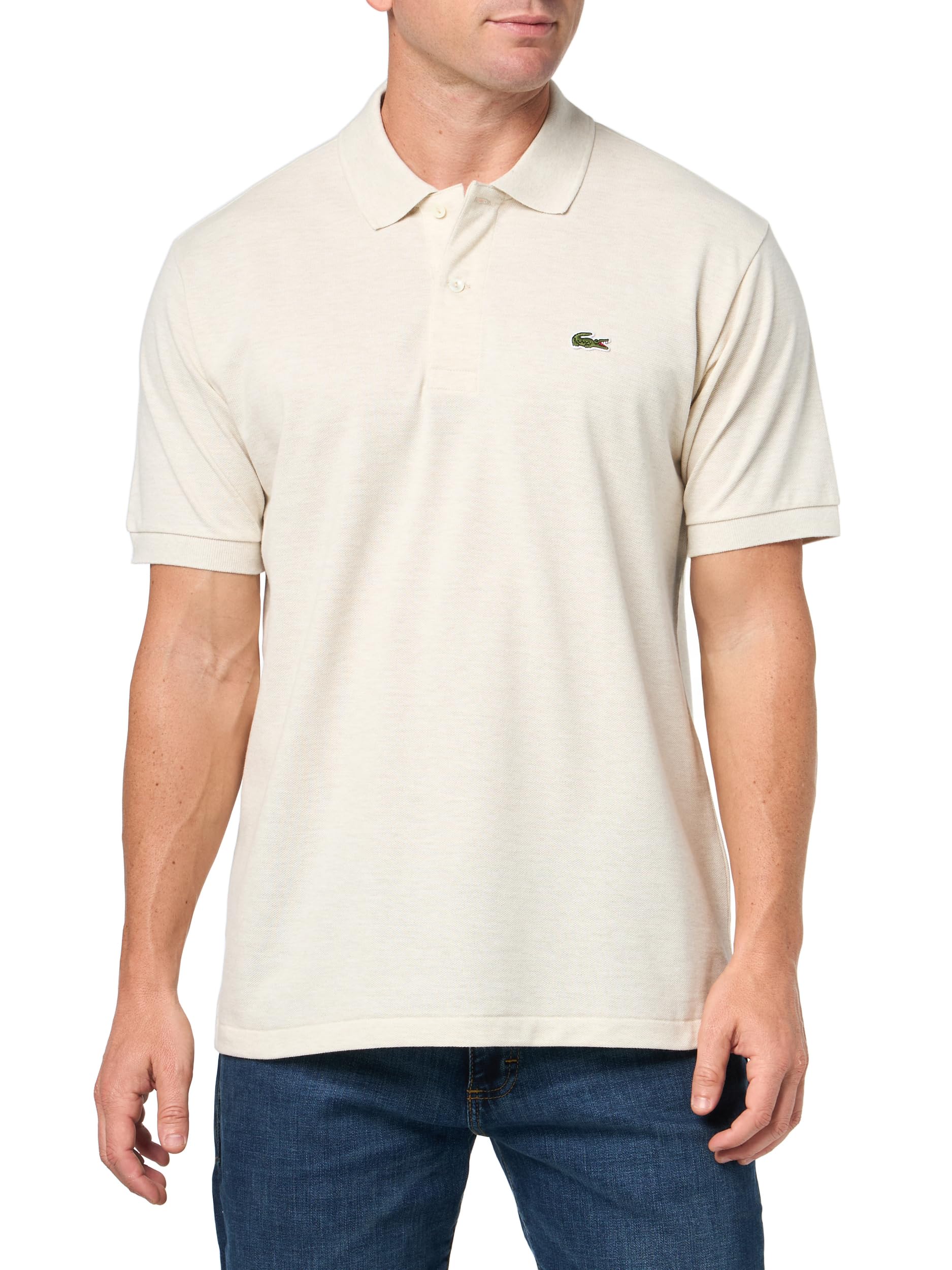 Lacoste Men’s Original L.12.12 Heathered Petit Piqué Cotton Polo Shirt, Moon Chine, X-Large
