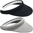 2 Pack Sun Visor Hats Women Men Clip On Wide Brim Visors Hat Outdoor Sports Golf Beach Travel Tennis Caps
