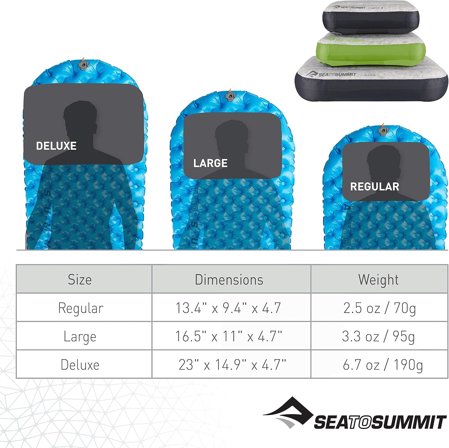 Sea to Summit, Aeros Down Pillow XL, Ultralight Inflatable Travel Pillow, 10D Fabric - Image 4