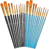 Soucolor Small Paint Brush, 20Pcs Round Pointed Tip Watercolor Brushes, Craft Paint Brushes for Acrylic Painting Oil Watercol