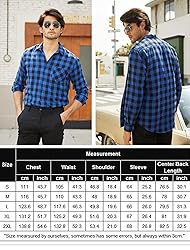 COOFANDY Mens Flannel Button Down Shirts Long