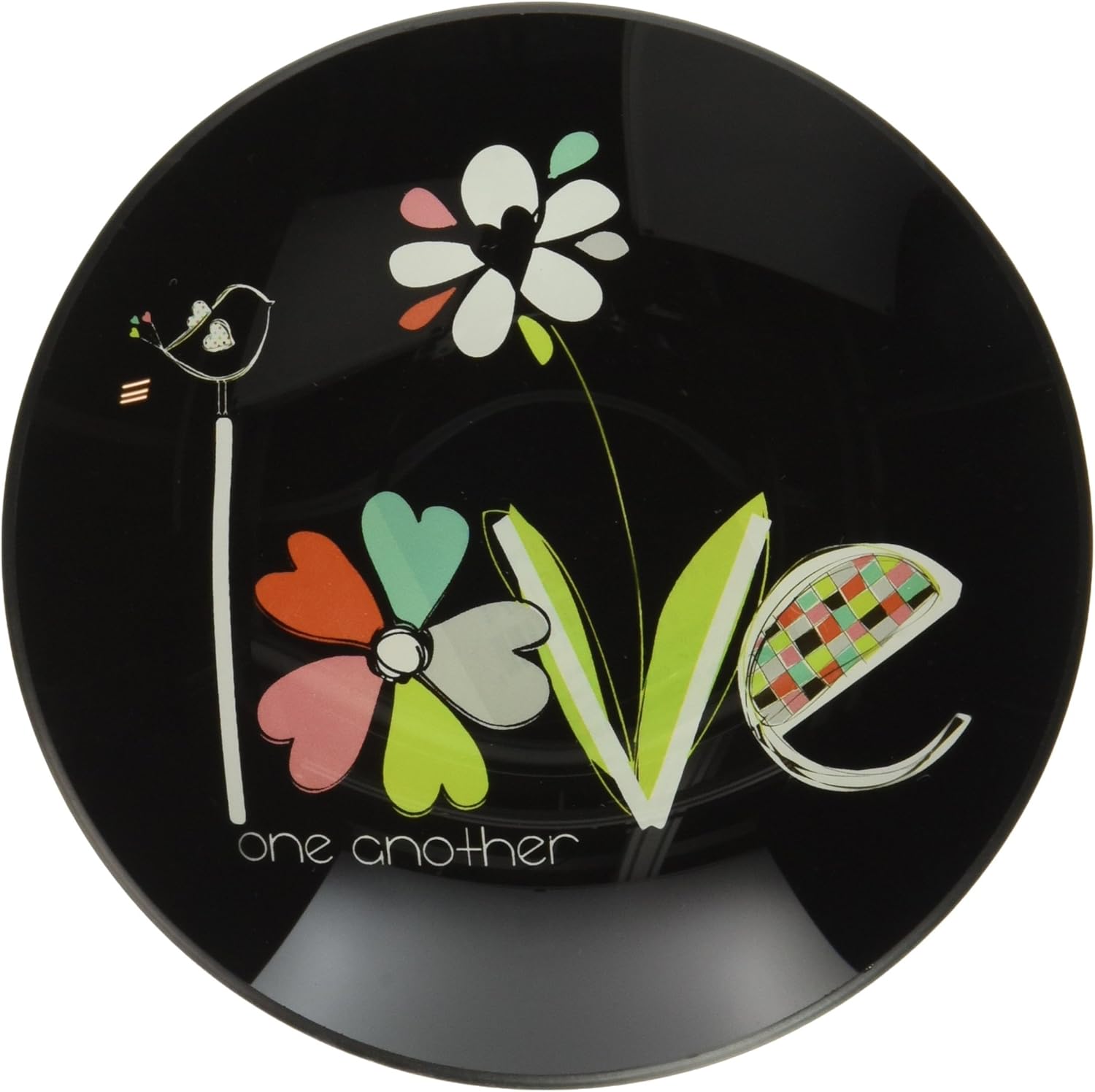 Enesco Where the Heart is by Artist Amylee Week Love Plate, 0.5", Black