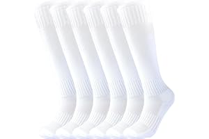 COZIWILL SOCKS Kids Soccer Socks Boys Football Socks 6 Pairs Girls Knee High Sock Baseball Softball Sports Youth Unisex