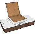 Here to There Packaging White Cardboard Pizza Boxes, Takeout Containers - 10 x 10 Pizza Box Size, Corrugated, Kraft – 50 Pack
