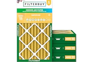 Filterbuy 16x24x4 Air Filter MERV 11 Allergen Defense (4-Pack), Pleated HVAC AC Furnace Air Filters Replacement (Actual Size:
