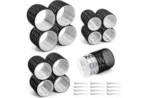 TETUTOR Thermal Rollers for Hair, 24PCS Jumbo Rollers Hair Curlers with Clips, Large Roller with 63mm 48mm 36mm Self Grip Thermal Hair Roller for Long Medium Short Hairs Volume