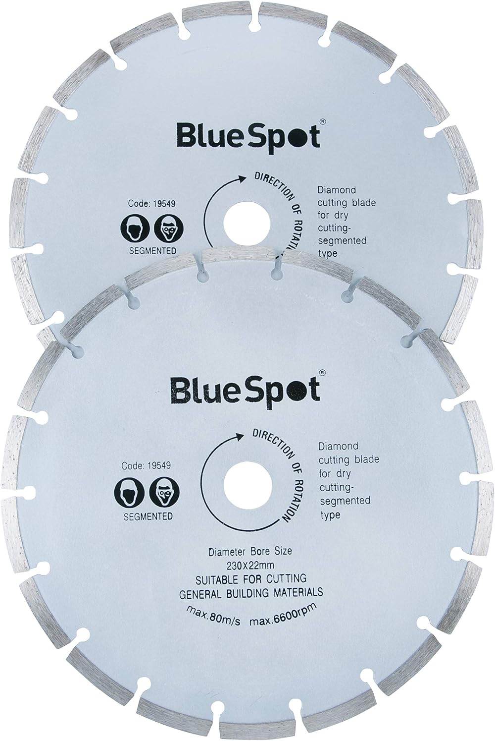 Blue Spot Tools 2 Piece 9 inch Diamond Cutting Disc Set 230mm 22.23mm Bore