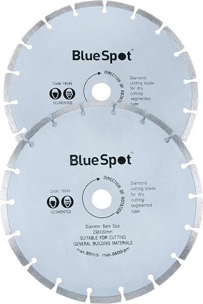 Blue Spot Tools 2 Piece 9 inch Diamond Cutting Disc Set 230mm 22.23mm Bore