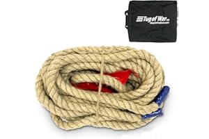 EASYGO PRODUCTS 33 Foot TUG of WAR Rope with Flag – Kids and Adults Family Game – Team Building – Soft Rope - Professional Long Lasting - Extra Thick for Easier GRIPPING