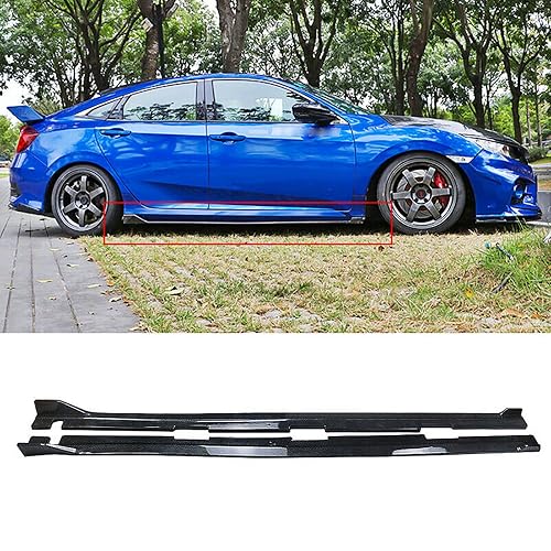 Civic Rocker Panel NINTE Side Skirts for 2016-2020 Honda Civic 10th Sedan Carbon Fiber PP ...