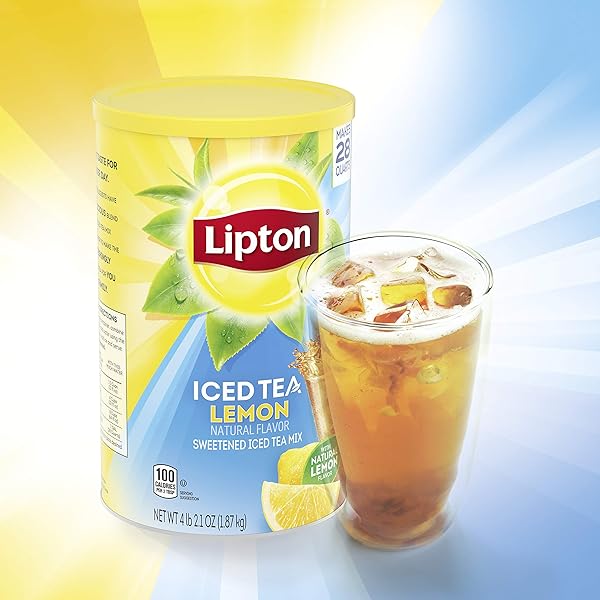 LIPTON LEMON POWDERED ICED TEA, SWEETENED, MAKES 28 QUARTS