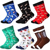HooLing 6 Pairs Boy's Football Socks Athletic Novelty Crew Socks for 7-10 Kids Girls Youth Teens Funny Sports Themed Gifts for Valentine Day