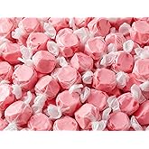 Cinnamon Salt Water Taffy 1.5 lb Gourmet Chewy Candy Individually Wrapped | Fresh Sweet Spicy Red Pink Bulk Bag of Nostalgic Sweet Treats