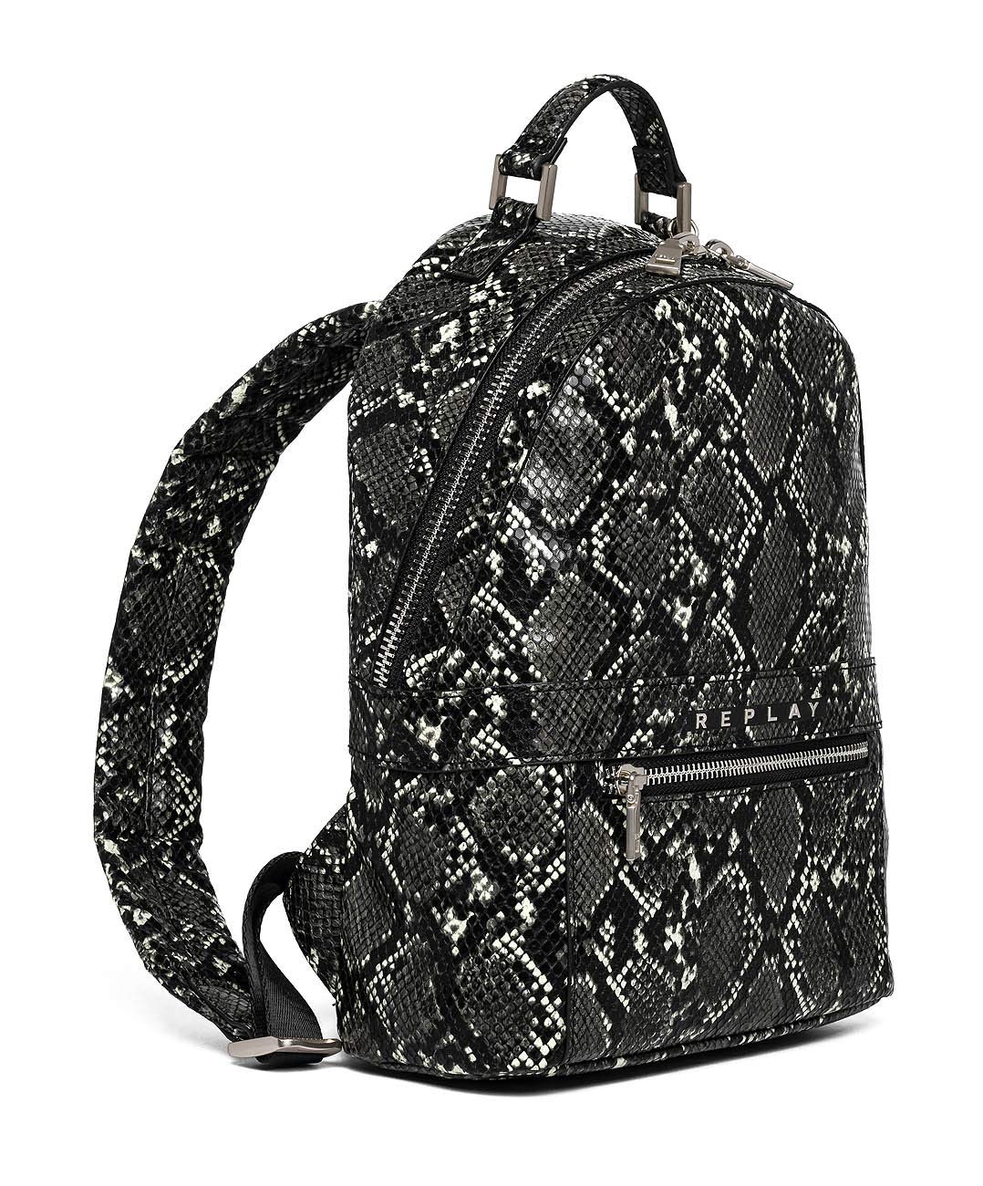 Replay Fw3915.000.a0247e Women’s Backpack, Multicolour (White Black), 10x29x22 centimeters (B x H x T)