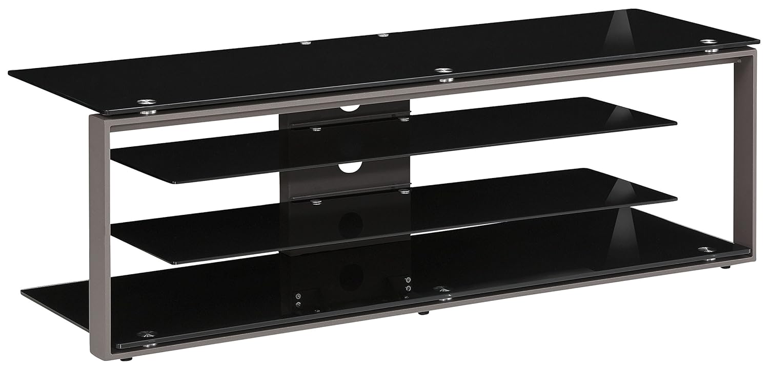 MAJA Möbel Choice TVRack, Glas, Metall Anthrazit Schwarzglas, 130,00