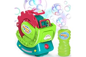 MAKE KIDS SMILE BUBBLE FUN Bubble Machine for Toddlers Kids & Pets, with 8oz Safe Solution, Extra Large & Bubbles in Bubble Maker, Children & Pets Dog Toys Gift, Indoor/Outdoor Birthday Wedding Party Bubble Blower