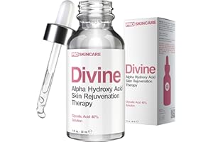 DIVINE DERRIERE Glycolic Acid Peel 40% Professional Chemical Peel for Face for Acne Scars, Collagen Boost, Wrinkles, Fine Lines - Alpha Hydroxy Acid Liquid Exfoliant for Face Peel Mask for Men & Women