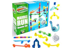 Marble Genius Marble Run Booster Set - 30 Pieces Total (10 Action Pieces Included), Construction Building Blocks Toys for Ages 3 and Above, with Instruction App Access, Add-On Set, Original