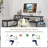 Yornoli L Shaped Desk with LED Lights and Power Outlet 118cm Corner Desk view 5