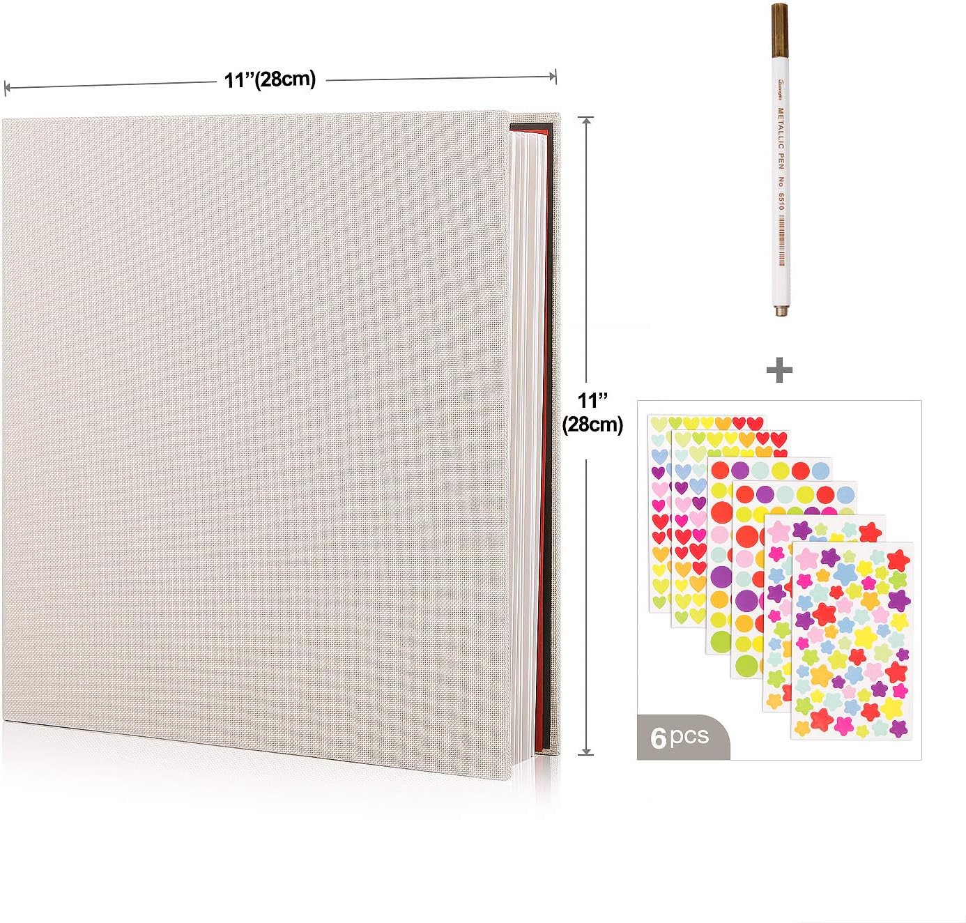Minlna Photo Album Scrapbook Linen Art with Protective Film Save Images Permanently - Image 3