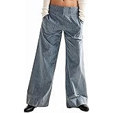 1901 SOCIETY Womens Mid Rise Wide Leg Jeans Casual Baggy Cropped Barrel Jeans Trendy Long Denim Pants with Pockets