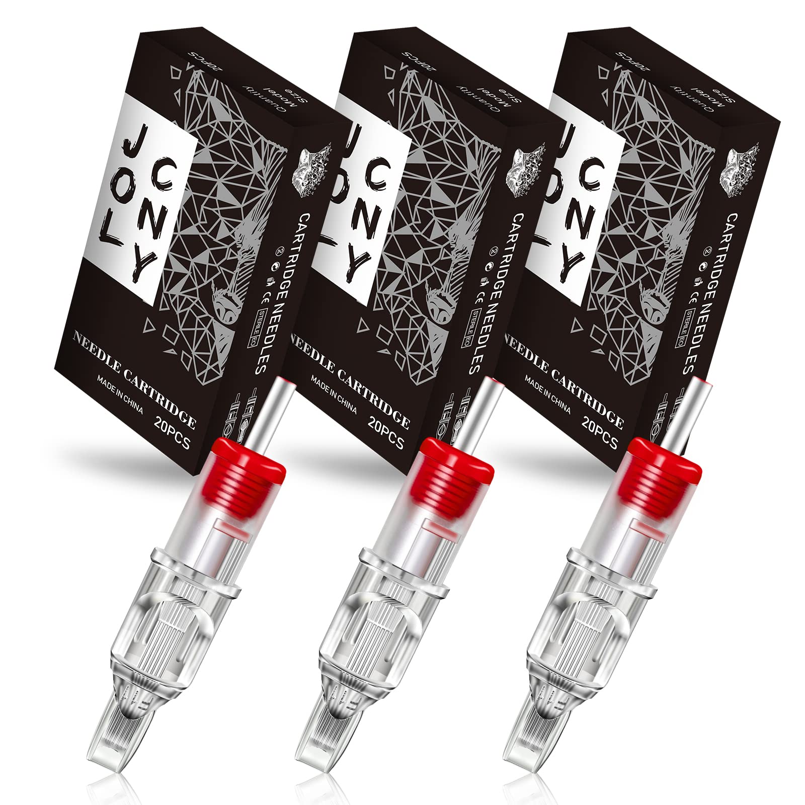 Photo 1 of Jconly Tattoo Cartridge Needles - 60pcs Mixed Size Tattoo Needles 1207RM 1209RM 12011RM for Artists 0.35mm Curved Magnum……