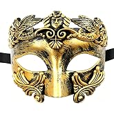 JOYFISCO Masquerade Mask for Men Vintage Roman Greek Venetian Mask for Halloween Mardi Gras Prom Ball Cosplay Party Costume
