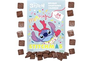 FRANKFORD 2025 Lilo and Stitch Christmas Advent Calendar, Chocolate Candy Inside, 24 Day Holiday Countdown Activity, 1.76 Ounces