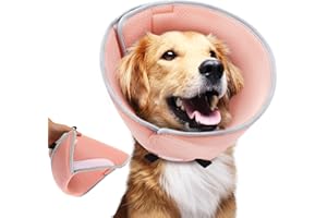 PETDREAM Soft Dog Cone US Patented for Large Medium Small Dog After Surgery, Comfy Elizabethan Dog Recovery Collar & Cone Alternative, Adjustable Protective Pet Neck Cone to Stop Licking Scratching Wound
