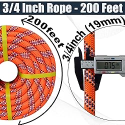 3/4 Inch Arborist Tree Pulling Rope - 200 Feet Tree
