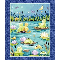 Amazon.com: Susybee Paul's Pond Navy Blue Quilt Cotton Baby Fabric ...