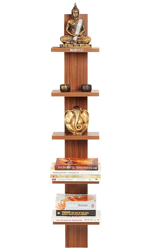 Bluewud Louis Wall Decor Shelf/Wall Display Rack (Wenge,Beech,Walnut)