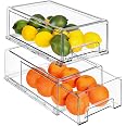 Sorbus Fridge Drawers - Clear Plastic Pull Out Refrigerator Organizer Bins - Stackable Food Storage Set (2 Pack | Large Sorbus Fridge Drawers - Clear Plastic Pull Out Refrigerator Organizer Bins - Stackable Food Storage Set (2 Pack | Large