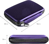 Duronic HDC2 Portable EVA External Hard Drive Case Violet 15x11x3cm 2.5" HDD/SSD view 3