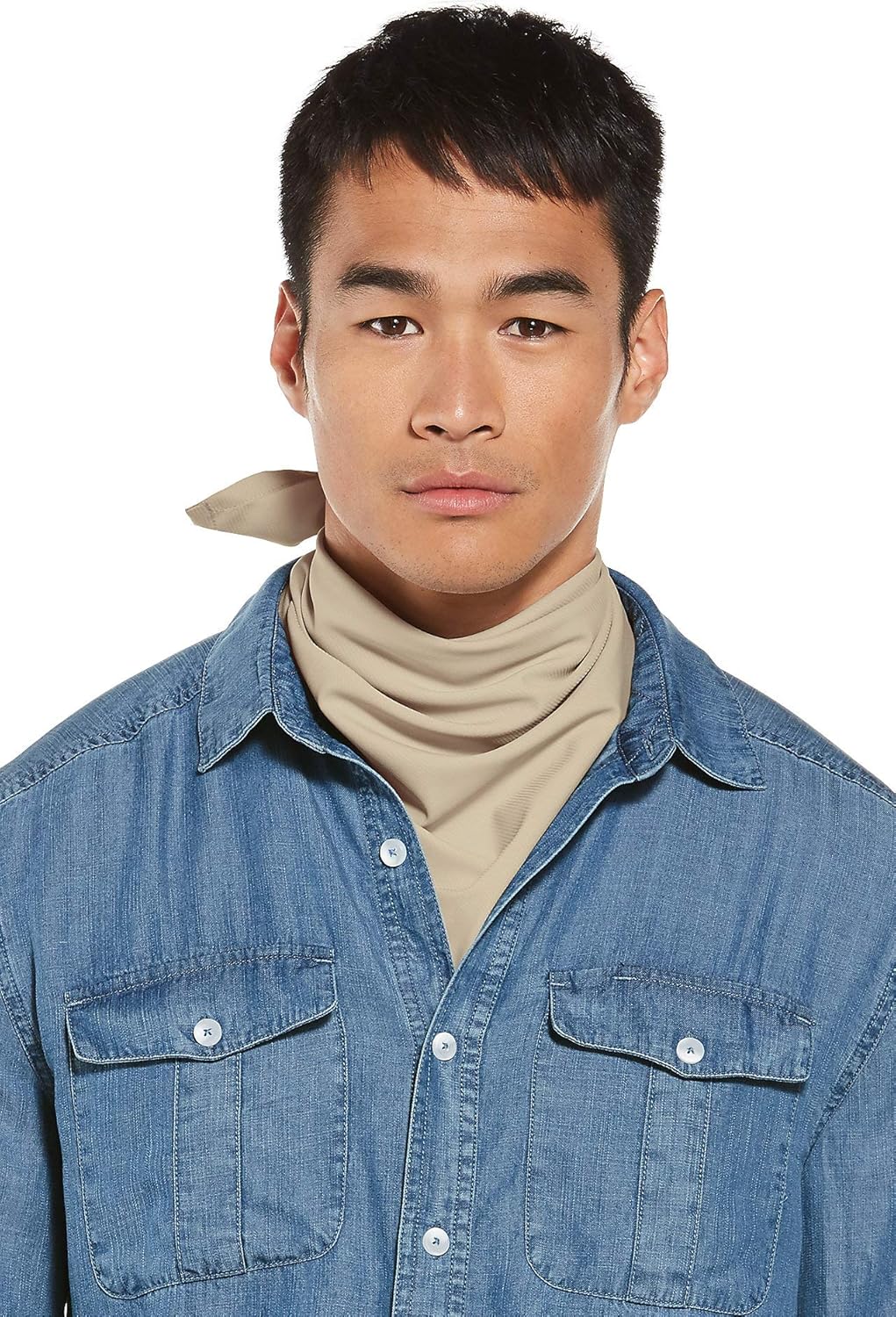 Coolibar UPF 50+ Men's Women's Mackinac Sun Bandana - Sun Protective (One Size- Khaki): Clothing
