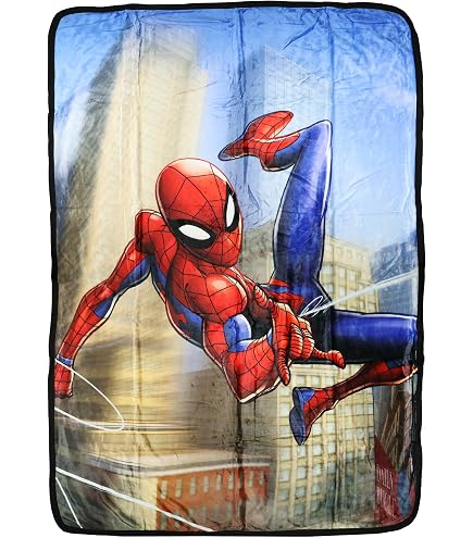 Marvel Spider-Man 'Web City Blues' Silky Soft Fleece Throw Blanket – 40x50 Inches
