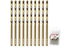 Artymaster Drill Bit Set, 10pcs (1/8") M35 HSS Twist Cobalt Drill Bits for Stainless Steel, Hardened Steel, Cast Iron, Plastic and Wood,AM07D