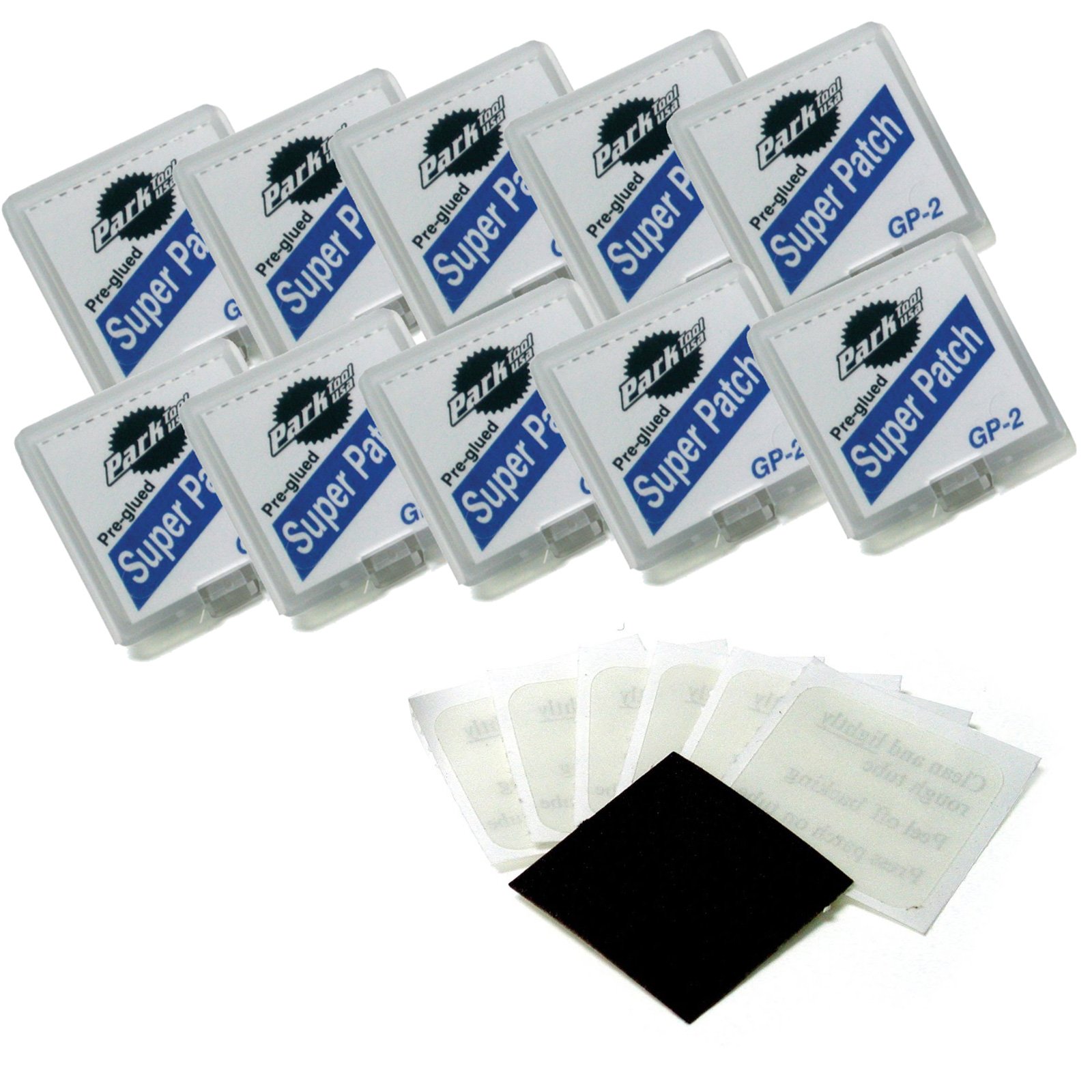 Park Tool GP-2 Pre-Glued Super Patch Puncture Repair Kits (Pack of 10)