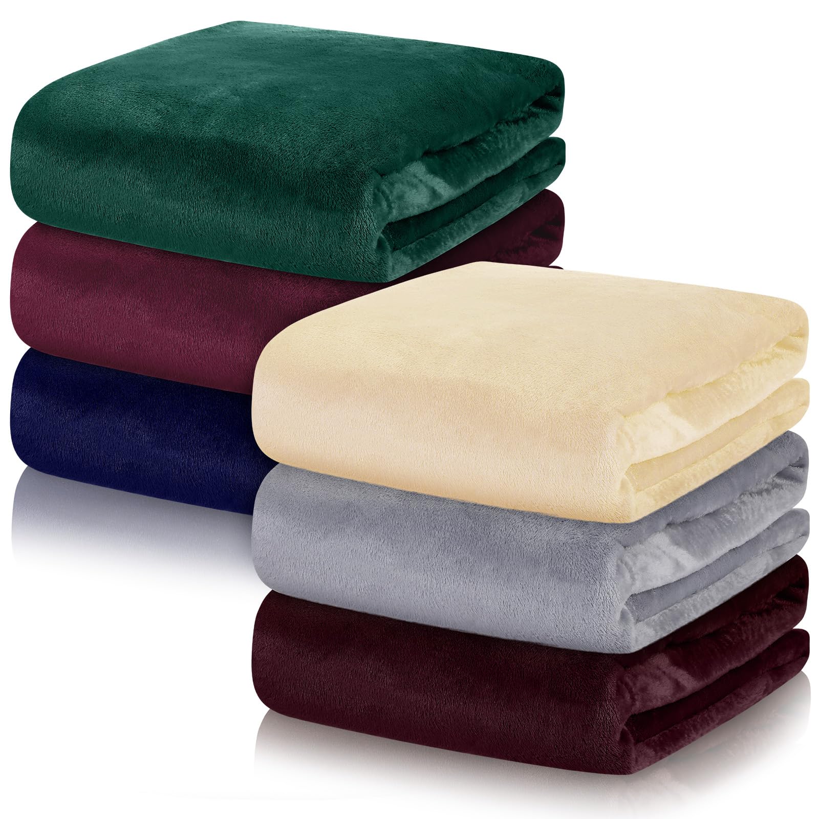 vitalcozy 6 pcs fleece throw blankets bulk 60" x 80" extra large lightweight fuzzy flannel plush bla