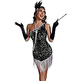 Pixiemain Women's 1920s Flapper Dress Sequin Halloween Costume Party Dress