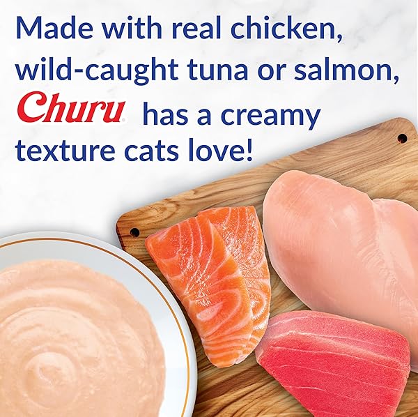 INABA CHURU HAIRBALL CONTROL, FUNCTIONAL, CREAMY LICKABLE PURÉE CAT TREAT WITH TAURINE & VITAMIN E, 0.5 OUNCES EACH, 24 TUBES (4 PER PACK), CHICKEN RECIPE