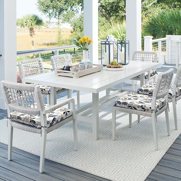 DYTXIII SET OF 4 OUTDOOR CHAIR CUSHIONS, WATER RESISTANT 18.5″X16″X2″ SQUARE SEAT CUSHION FOR PATIO DINING CHAIRS, HIGH-DENSITY REPLACEMENT PADS FOR INDOOR OUTDOOR FURNITURE – BREEZE LEAVES BEIGE